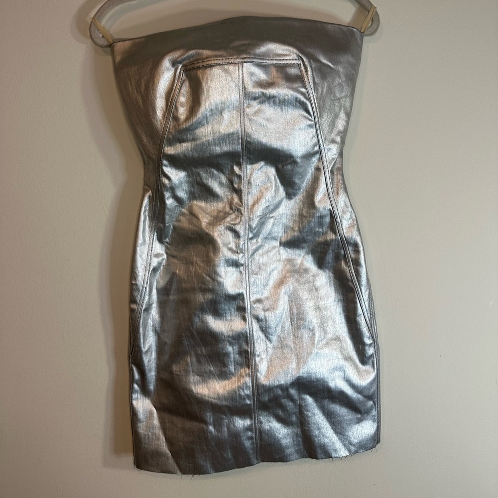 Rick Owens Strobe FW22 Silver Bustier Dress – Goddess in Chrome - Picture 3 of 16